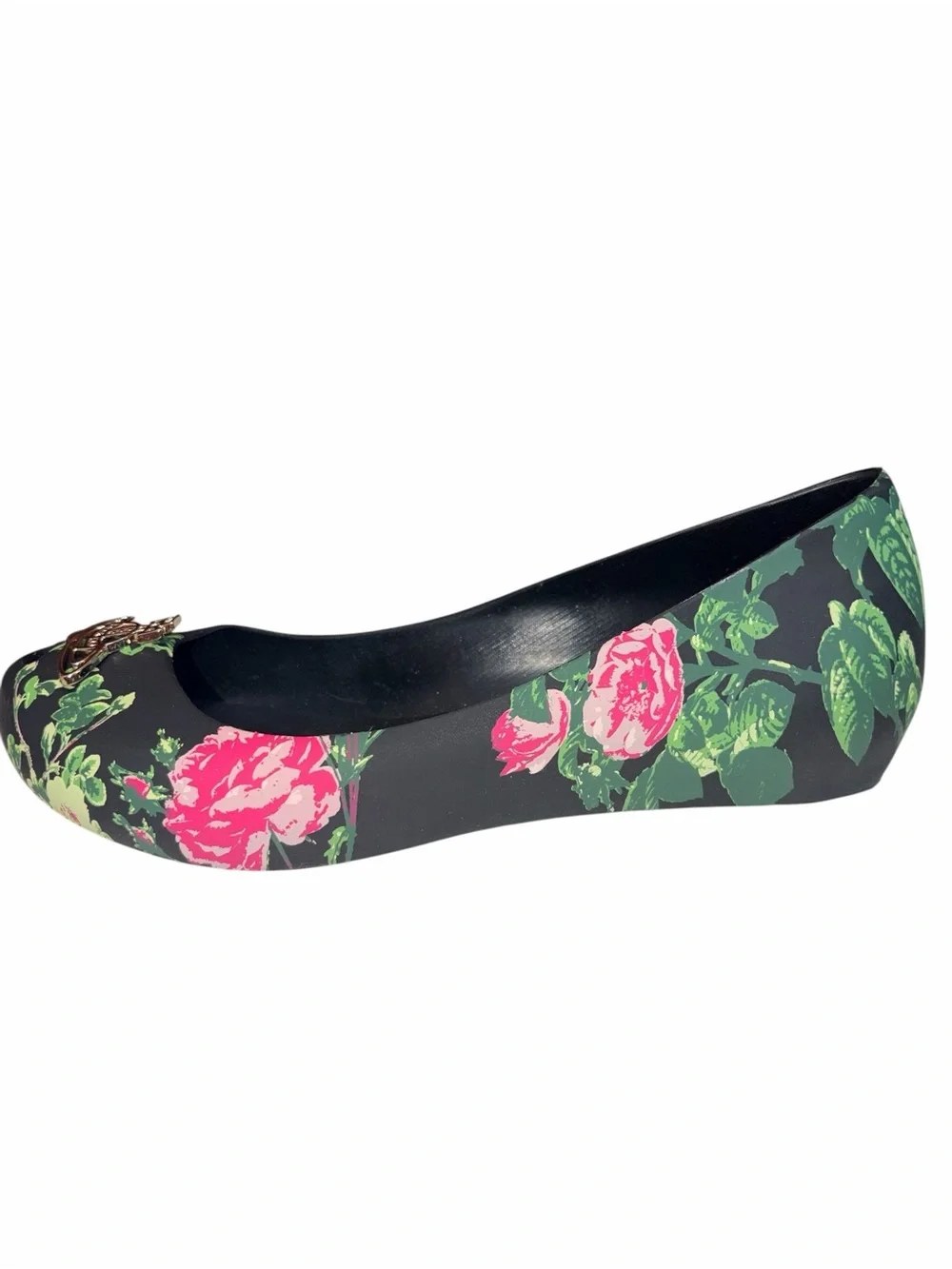 New in Box Vivienne Westwood Anglomania Melissa Roses Floral 9 Black Pink Green